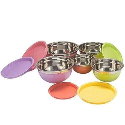 5Pcs Colourful Stainless Steel Multipurpose Bowl Set