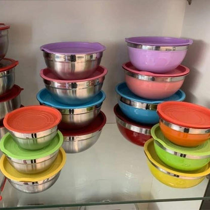 5Pcs Colourful Stainless Steel Multipurpose Bowl Set