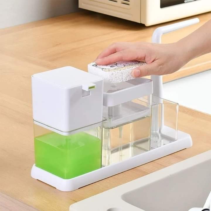 Kitchen caddy with hand wash dispenser