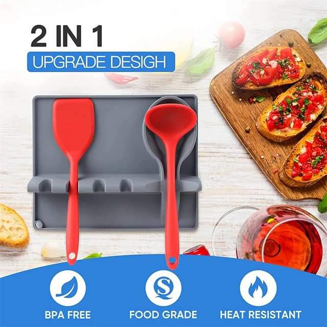2In1 Multifunctional Silicone Spoon Holder