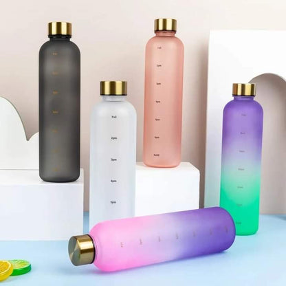 Motivational Reusable water bottle - Colorful plastic body bottle  - One liter water Bottle