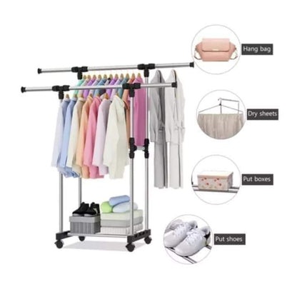 Double Pole Clothes Stand