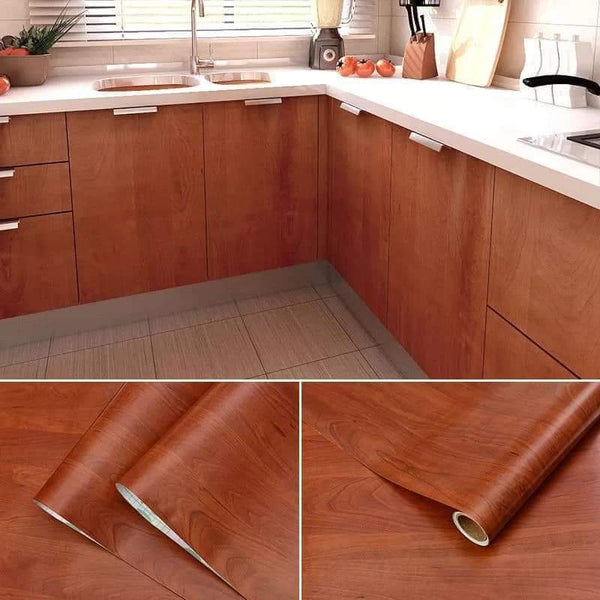 Self adhesive wooden look sticker