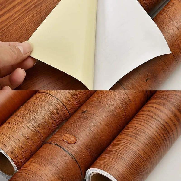 Self adhesive wooden look sticker