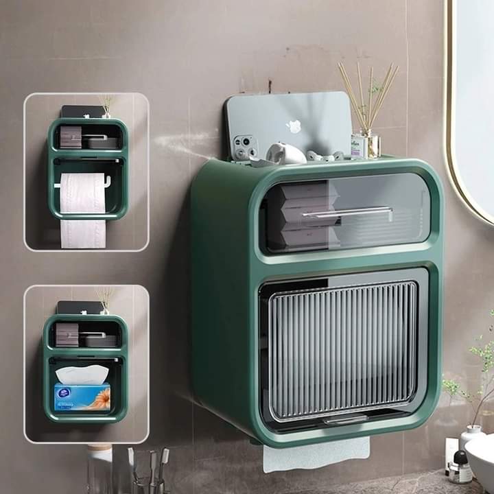 Wall Mounted Tissue Storage Box Shelf