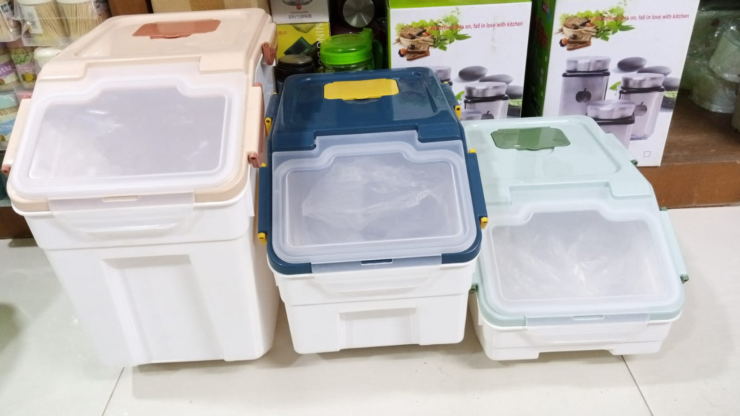 Kitchen storage organizer for rice and floor