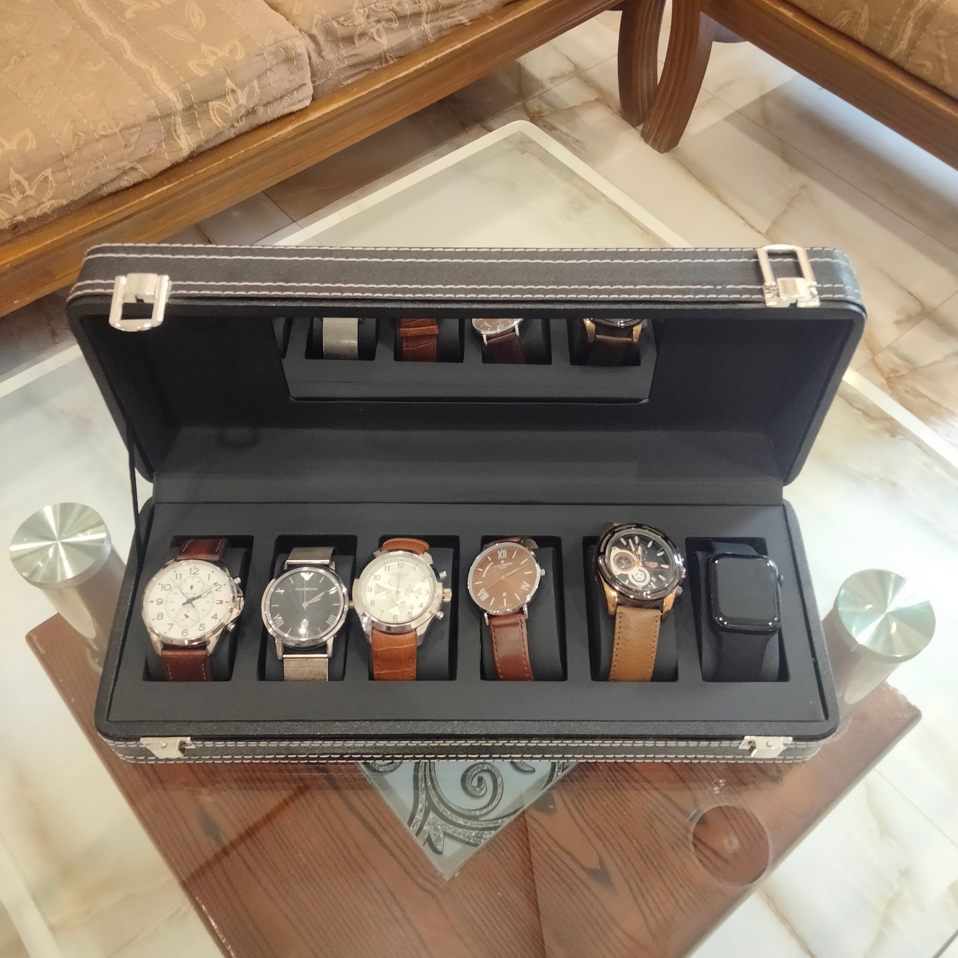 Watch Display Boxes Premium Quality PU leather watch display box or watch organizer ...