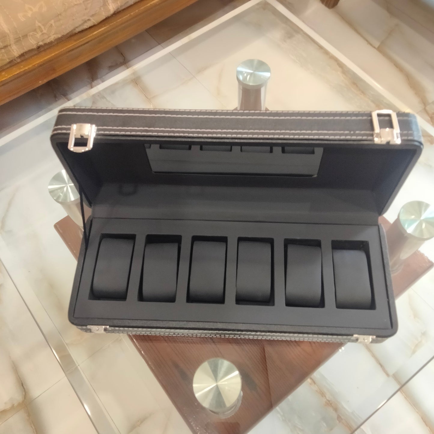 Premium Quality 6 grid PU leather watch display box or watch organizer