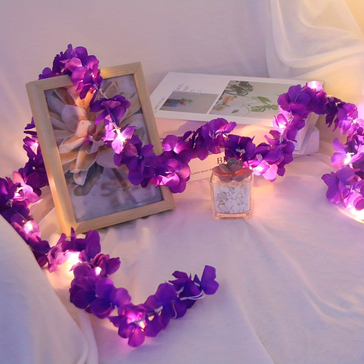 Led cherry flower string light - Led leaf bail light - Green leaf led bail decor light