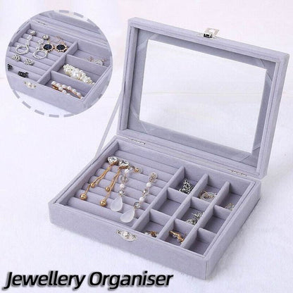 Velvet Rings & Earrings Organizer Storage Box