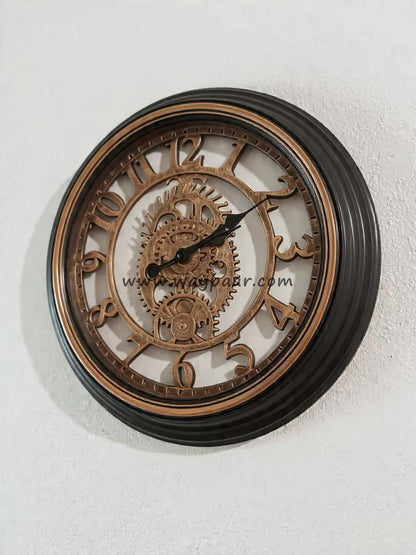 Retro Gearing Rose Gold Wall Clock – Premium Rustic Vintage Design