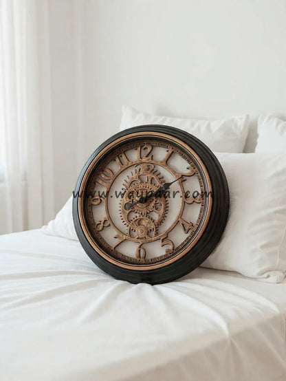 Retro Gearing Rose Gold Wall Clock – Premium Rustic Vintage Design