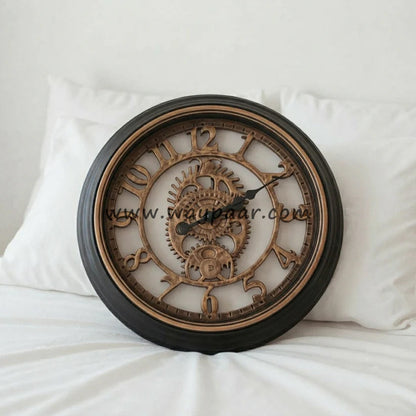 Retro Gearing Rose Gold Wall Clock – Premium Rustic Vintage Design