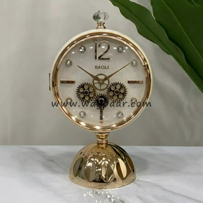 European Gearing Gold Fancy Table Clock – Premium Luxury Decor