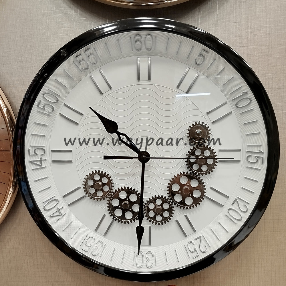 Premium Imported Moving Gear Wall Clock – Elegant Minute Numbers with High-End Quartz Machine