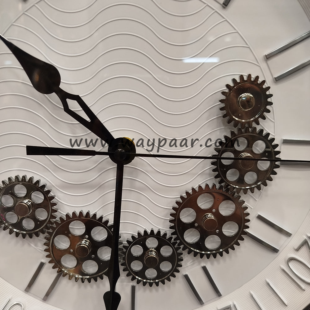 Premium Imported Moving Gear Wall Clock – Elegant Minute Numbers with High-End Quartz Machine