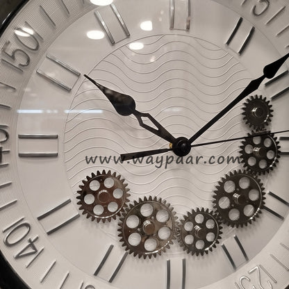 Premium Imported Moving Gear Wall Clock – Elegant Minute Numbers with High-End Quartz Machine