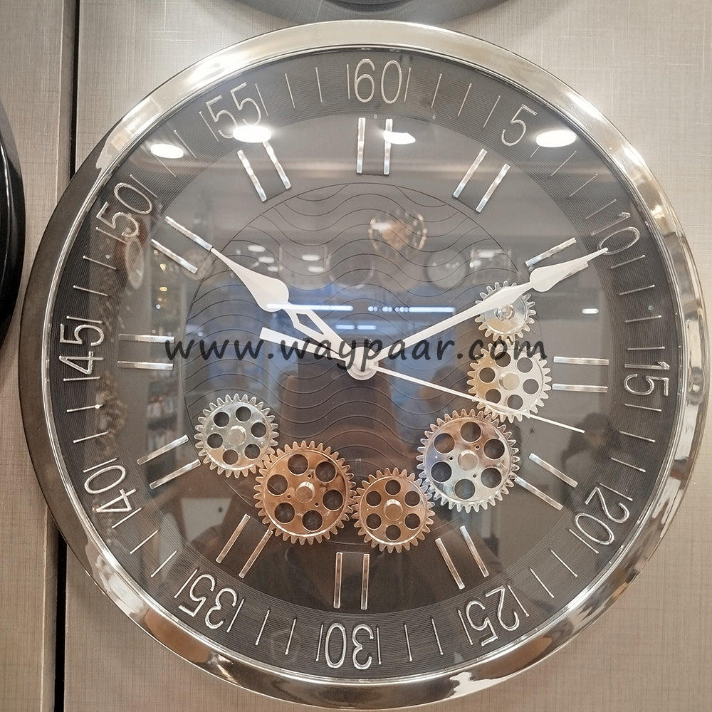 Premium Imported Moving Gear Wall Clock – Elegant Minute Numbers with High-End Quartz Machine