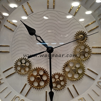 Premium Imported Moving Gear Wall Clock – Elegant Minute Numbers with High-End Quartz Machine
