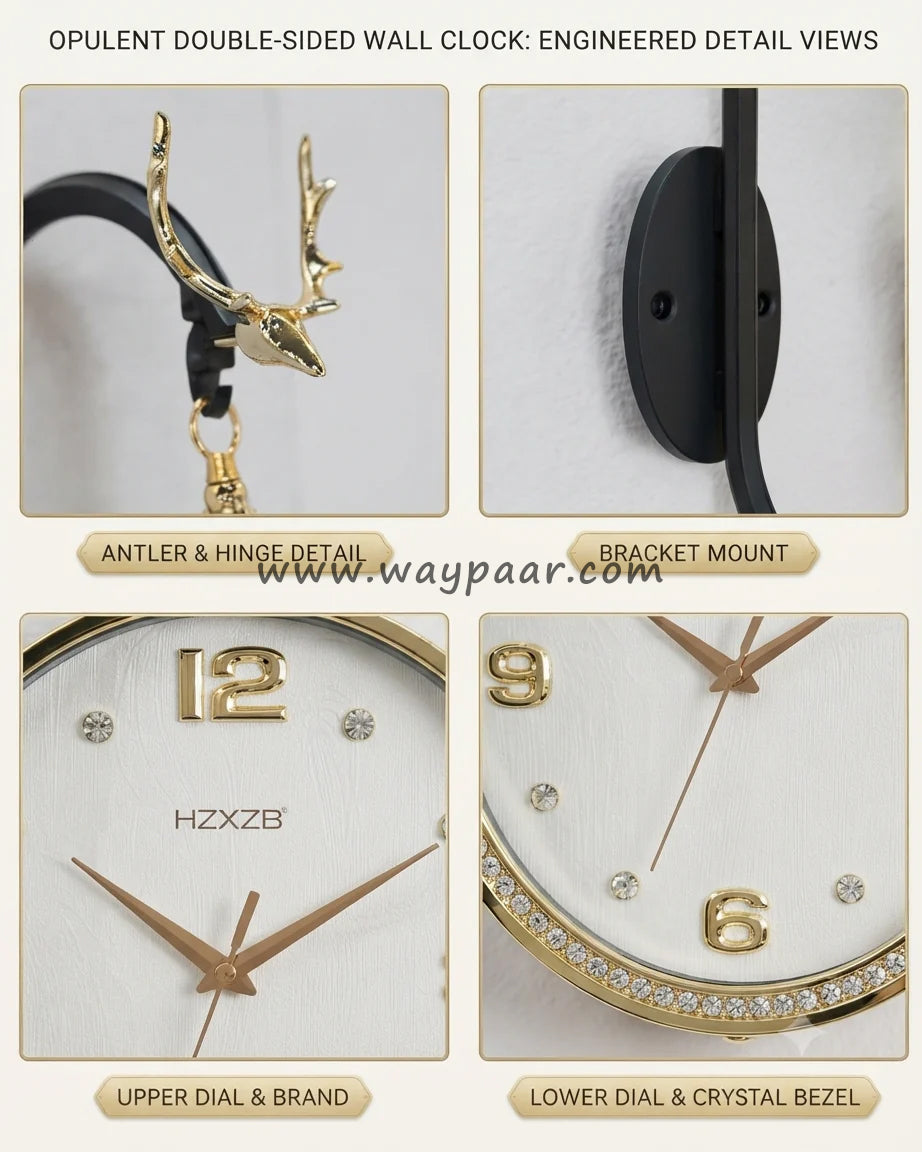 Premium Imported Nordic Dual-Sided Wall Clock (13-Inch Dial)