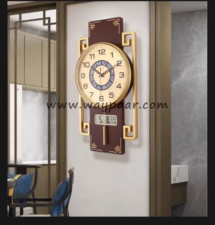 Classic Vintage Wall Clock with Smart Digital Panel