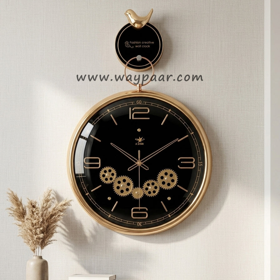 16-Inch Vintage Working Gear Wall Clock – Premium Moving Gears