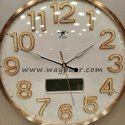 16-Inch Hybrid Wall Clock – Analog Dial with Built-in Digital Display