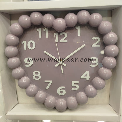 Cute Heart-Shaped Bubble Wall Clock | Blue, Pink & Purple