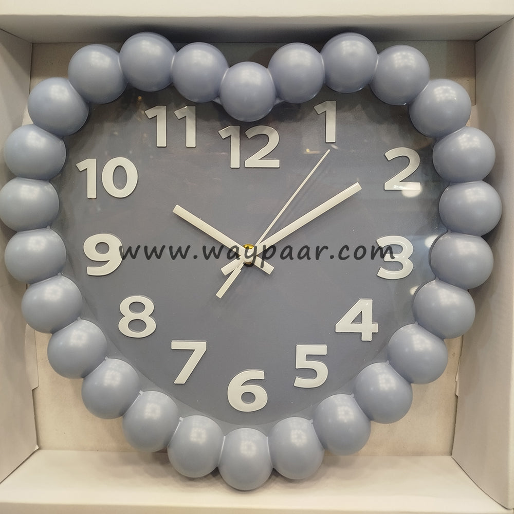Cute Heart-Shaped Bubble Wall Clock | Blue, Pink & Purple