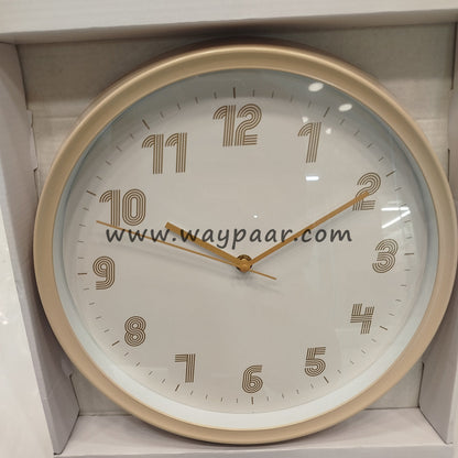Minimalist Retro Rounded Wall Clock | Beige, Olive Green & Lavender
