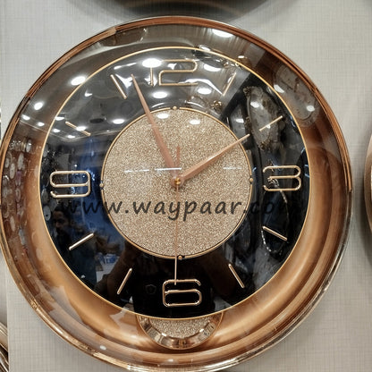 Luxury Golden Pendulum Wall Clock – Elegant Metallic Dial with Bold Numeric Digits