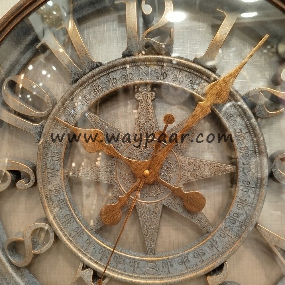 18-Inch Vintage Elegance Wall Clock – Lightweight Premium PVC Frame
