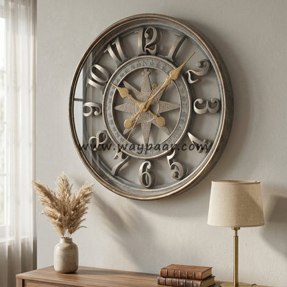 18-Inch Vintage Elegance Wall Clock – Lightweight Premium PVC Frame