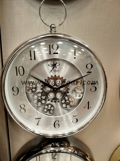 16-Inch Pocket Watch Style Wall Clock – Working Center Gears with Top Hanging Loop