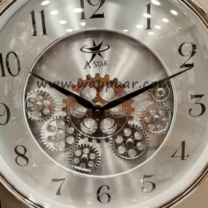 16-Inch Pocket Watch Style Wall Clock – Working Center Gears with Top Hanging Loop