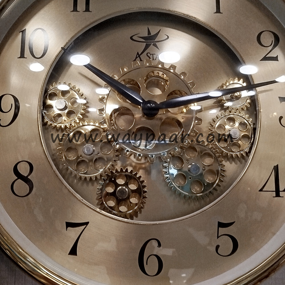 16-Inch Pocket Watch Style Wall Clock – Working Center Gears with Top Hanging Loop