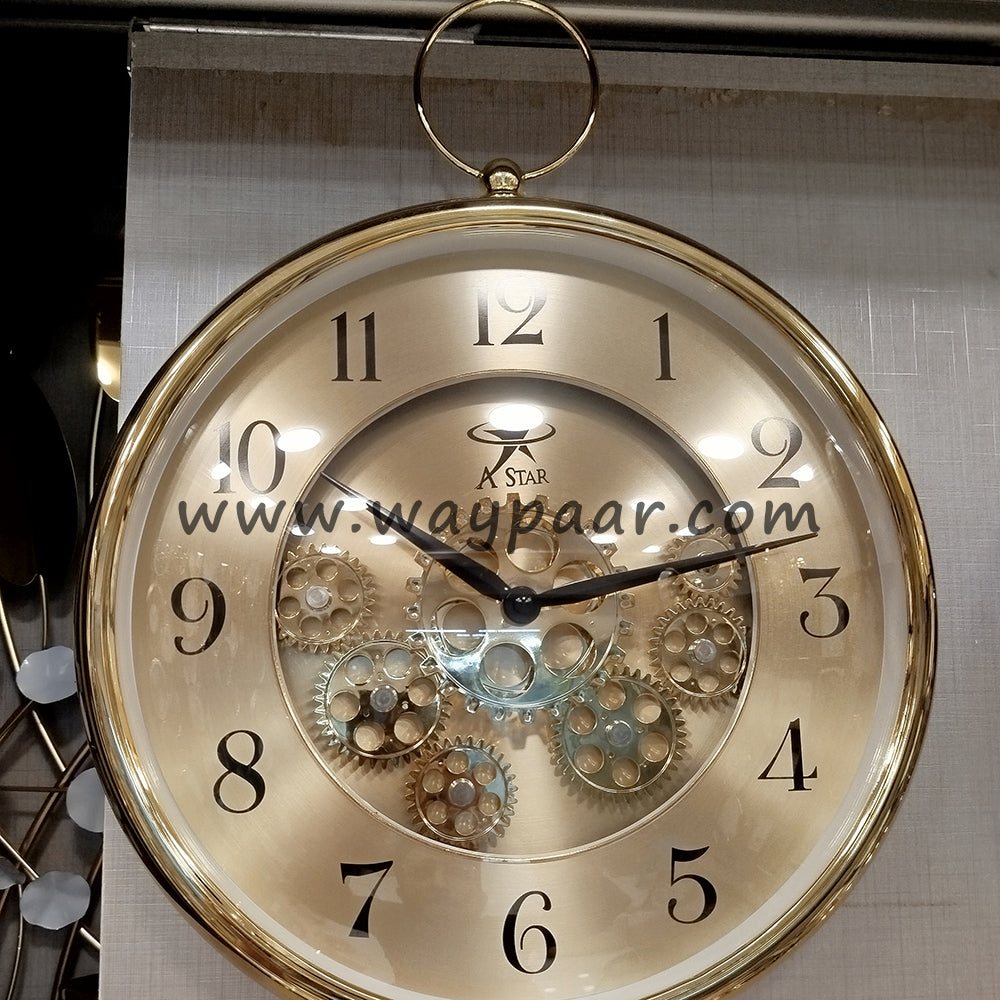 16-Inch Pocket Watch Style Wall Clock – Working Center Gears with Top Hanging Loop