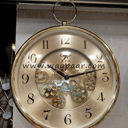 16-Inch Pocket Watch Style Wall Clock – Working Center Gears with Top Hanging Loop
