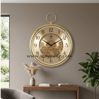 16-Inch Pocket Watch Style Wall Clock – Working Center Gears with Top Hanging Loop