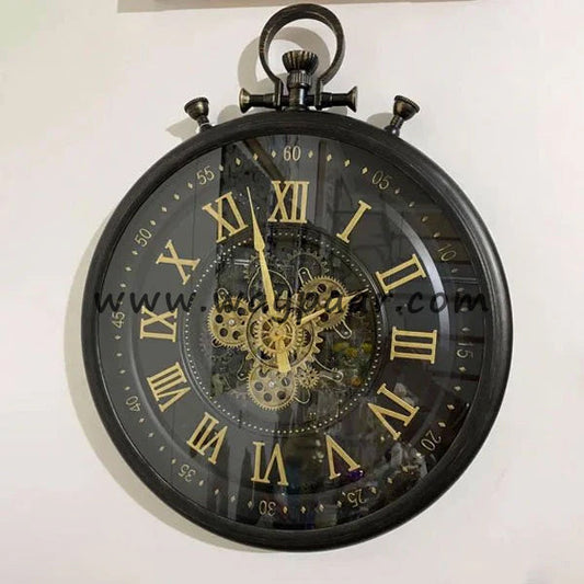 Antique Look Gearing Wall Clock - Vintage Steampunk Timepiece