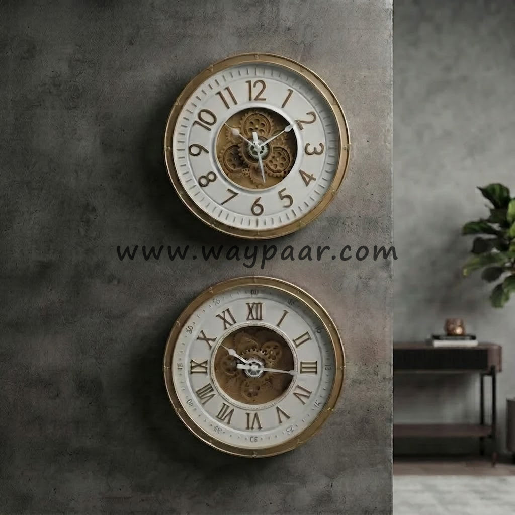 The Chronos 15" Premium Moving Gear Wall Clock – Imported Vintage Skeleton Design