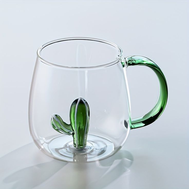 3d Transparent heat resistant glass cup