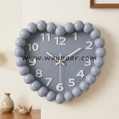 Cute Heart-Shaped Bubble Wall Clock | Blue, Pink & Purple