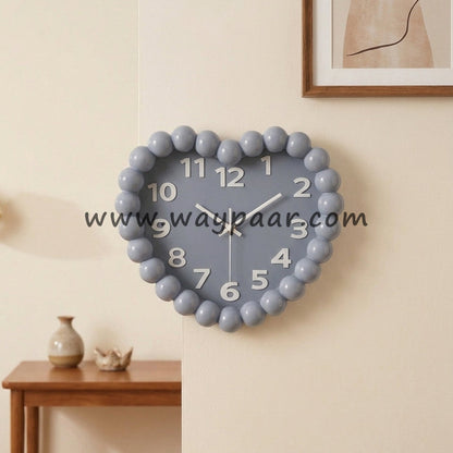 Cute Heart-Shaped Bubble Wall Clock | Blue, Pink & Purple
