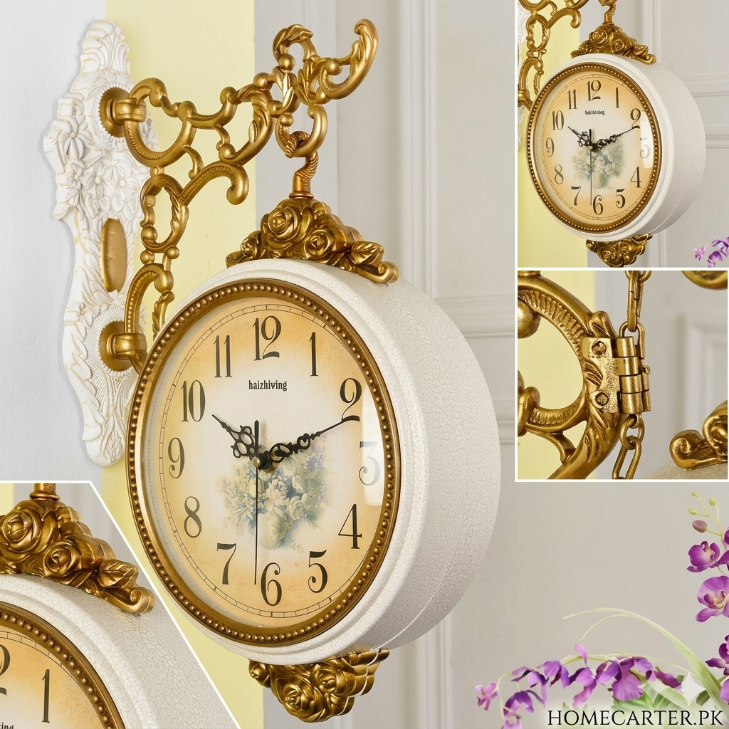 Hyzxing Grand: Dual-Sided Luxury Station Wall Clock