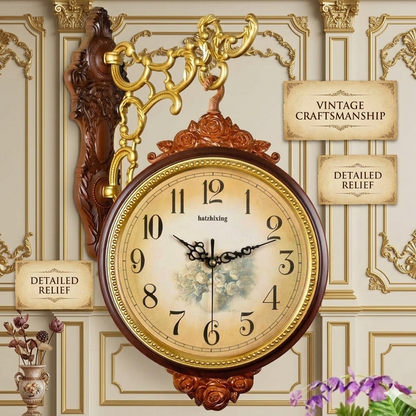 Hyzxing Grand: Dual-Sided Luxury Station Wall Clock