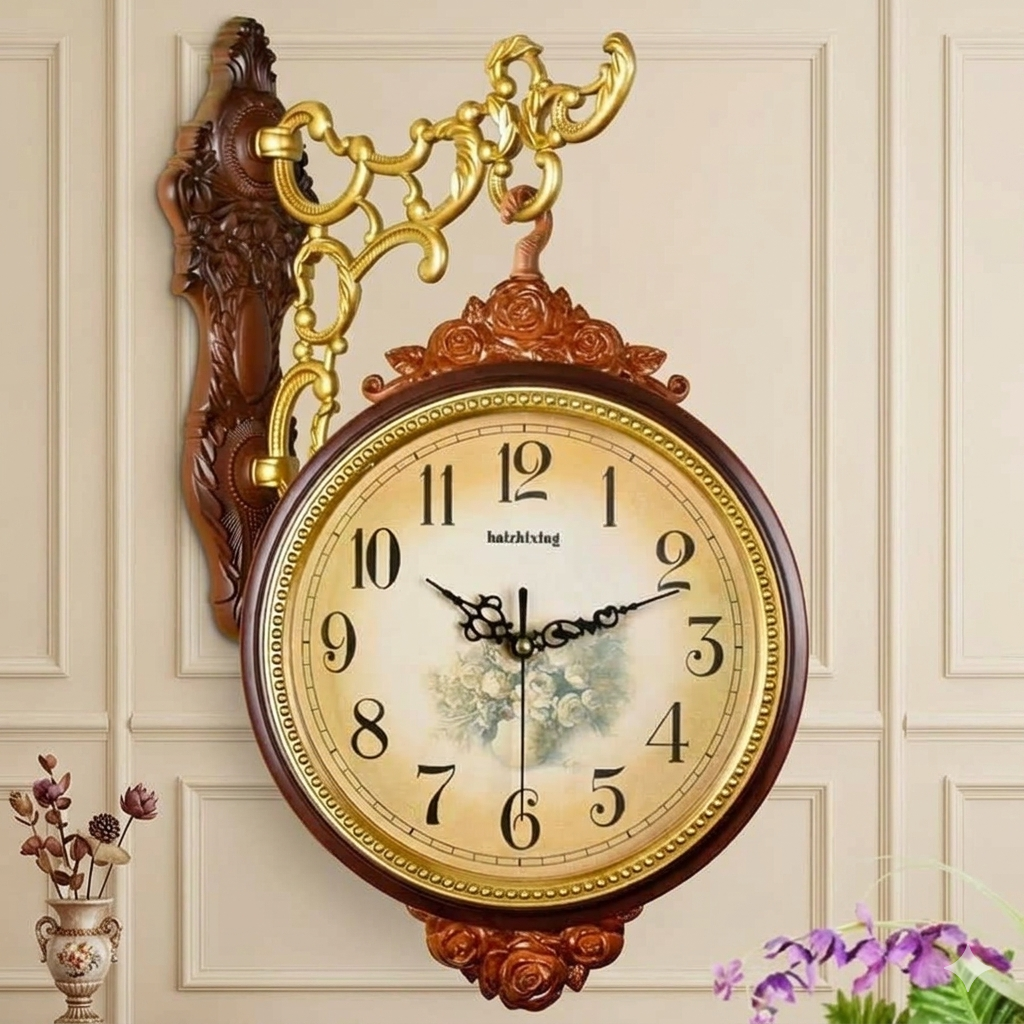 Hyzxing Grand: Dual-Sided Luxury Station Wall Clock