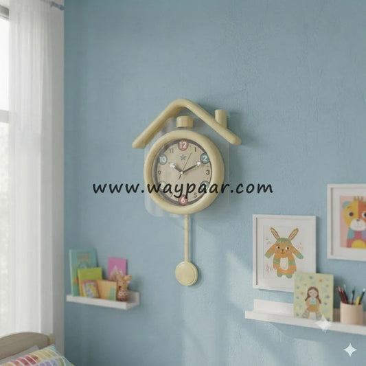 Premium 15-Inch House-Themed Kids Room Wall Clock – Imported Quality