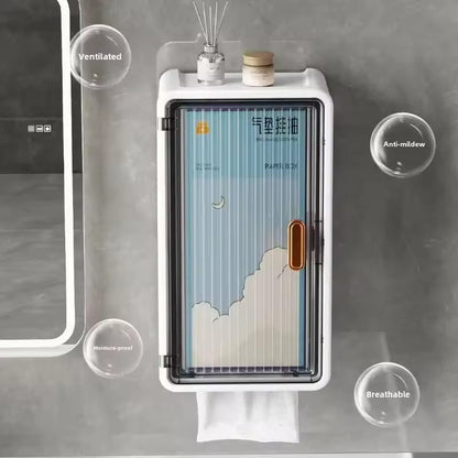 Multipurpose Bathroom Wall Cabinet With Tissue Holder