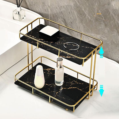 Iron Art Marble Style Nordic Cosmetics Storage Organizer